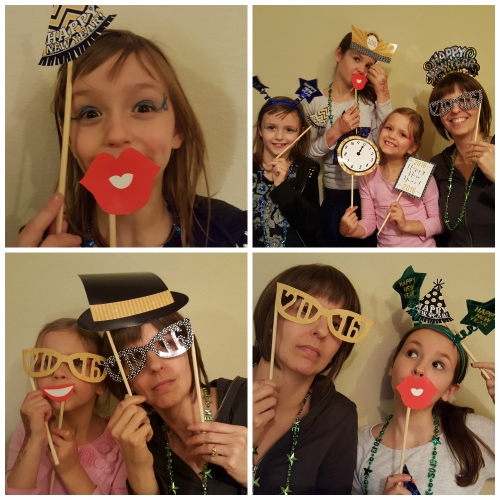 The girls and I love taking silly pictures on New Year's Eve. Tom . . . not so much.